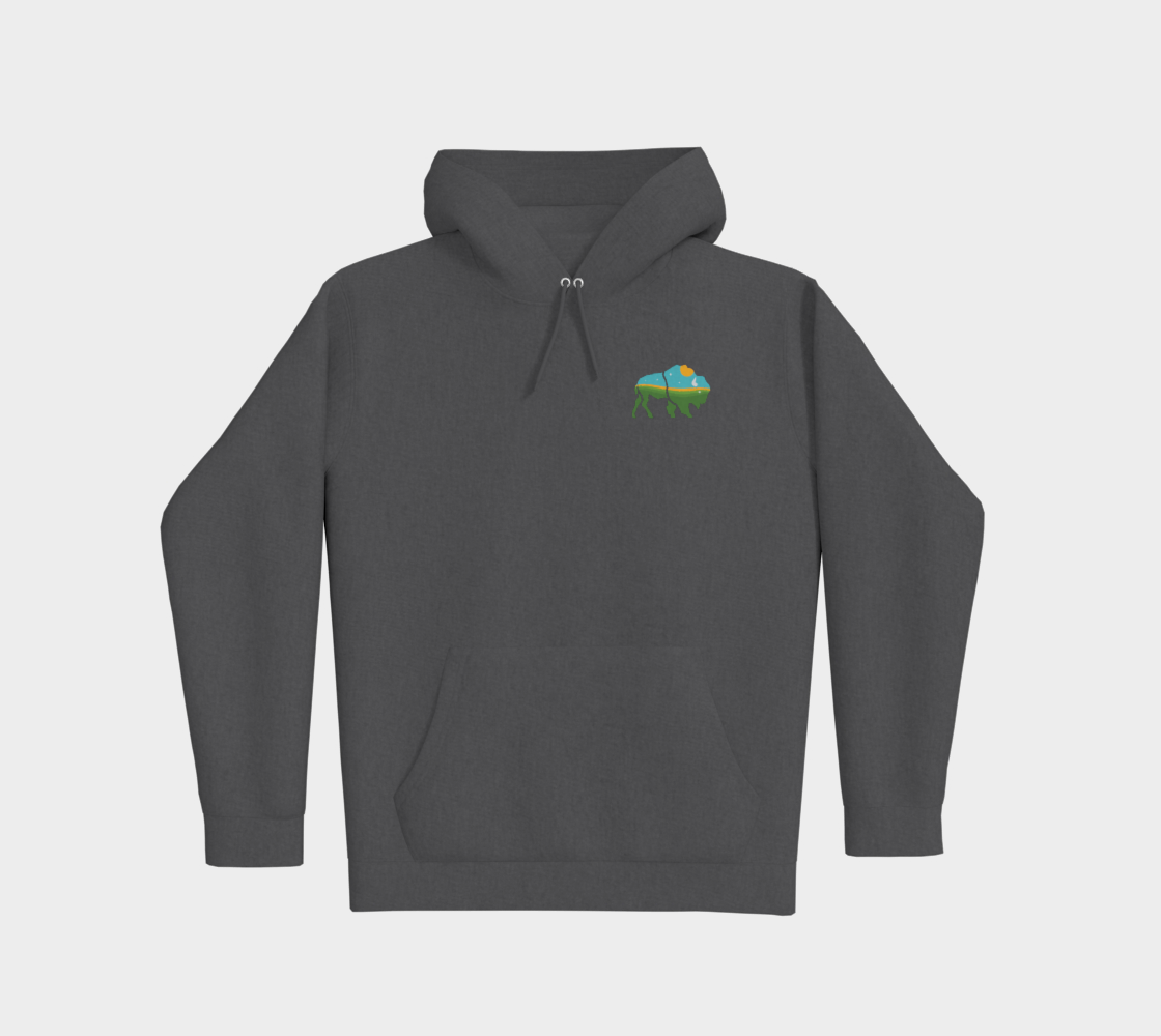 Buffalo Relations Premium Hoodie - Corner Logo - Dark Heather