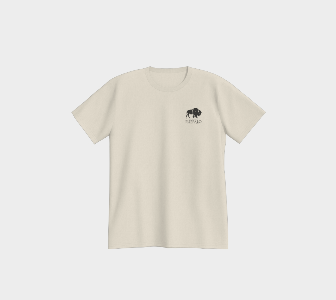 Buffalo Relations Premium Tee - Sand & Black, Corner Logo