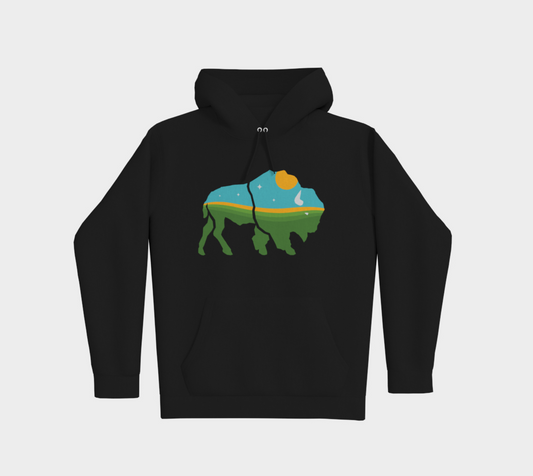 Buffalo Relations Premium Hoodie - Black - Front Logo